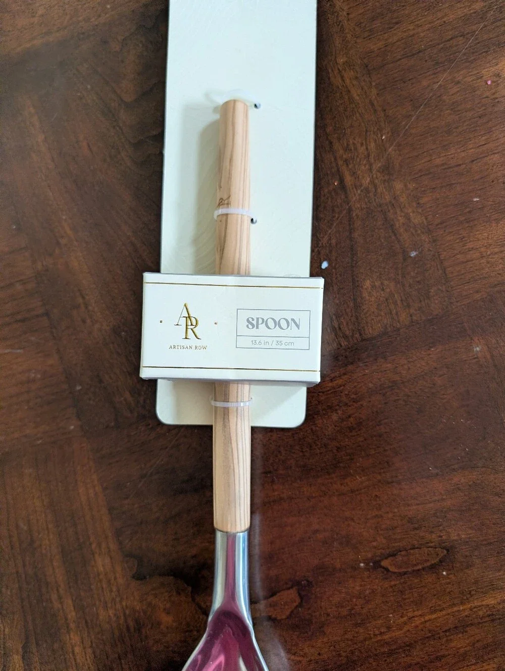 AR Artisan Row Olivewood & Stainless Steel Large Spoon NWT